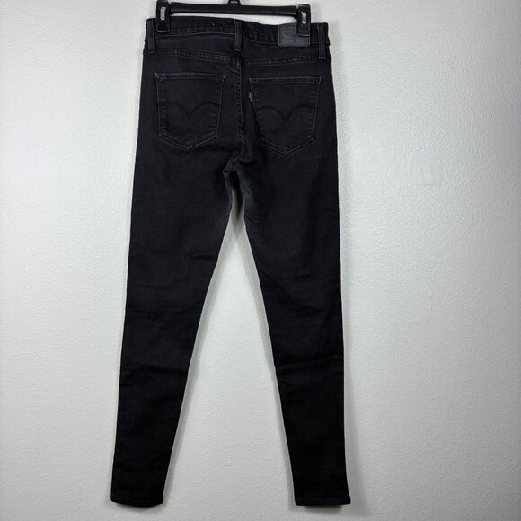 Levi’s 720 High Rise Super Skinny Jeans Black Sz 28 Emo Streetwear - Picture 6 of 6